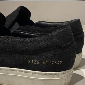 Common Projects Black suede slip on sneakers. Size 41